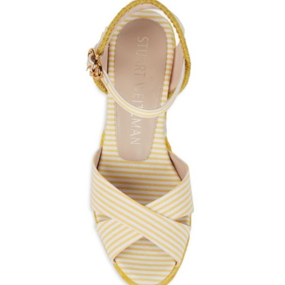 Stuart Weitzman | Like New Mirela Stripes espadrille wedges in Sunflower color - Picture 7 of 11